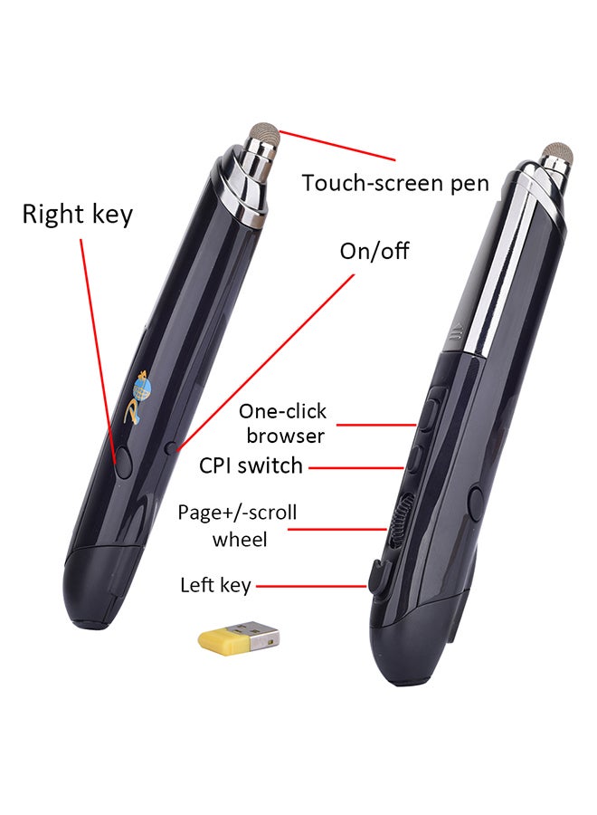 Generic 2.4Ghz USB Wireless Optical Pointing Pen Black  - Image 2