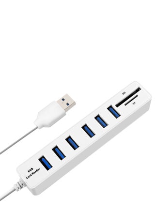 6-Port 3.0 USB Hub With Power Splitter Adapter White - v1549975820/N20734752A_1