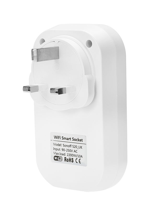 SONOFF - Smart Home Automation S20 10A 2200W Wifi Wireless Remote Control Socket, Smart Plug  Compatible With Alexa Google Home IOS And Android (Plug- Uk) White 0.154kg - Image 1