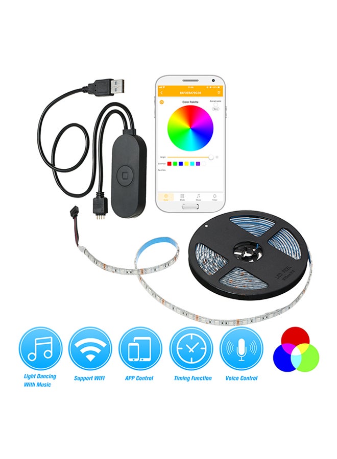 Waterproof USB WiFi RGB LED Strip Light Black 0.347kg - Image 2