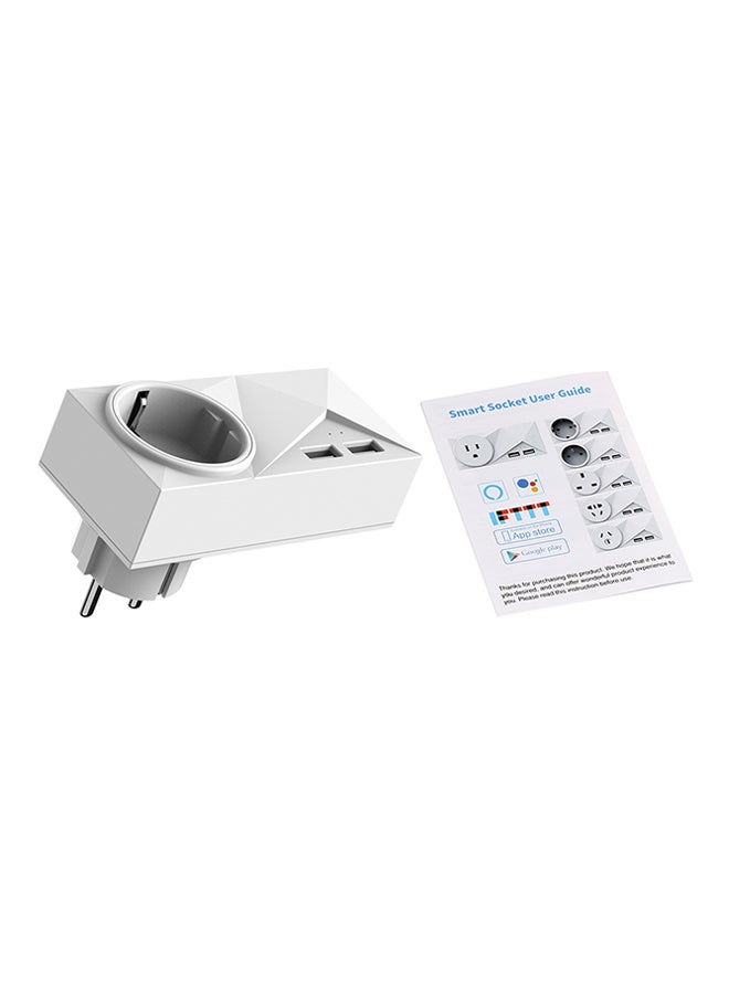 Generic Dual Outlets WiFi Smart Plug White 0.149kg  - Image 1