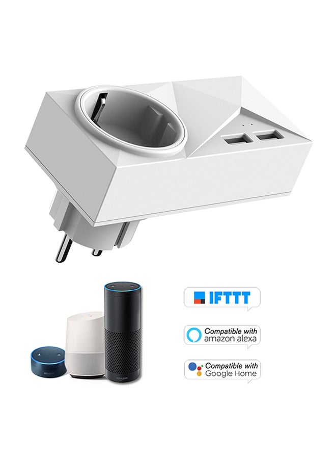 Generic Dual Outlets WiFi Smart Plug White 0.149kg  - Image 2