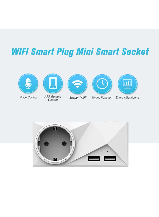 Generic Dual Outlets WiFi Smart Plug White 0.149kg  - Image 3