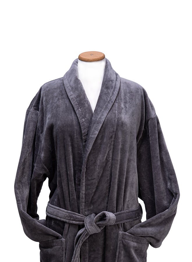 Bath Robe Grey L  - Image 2