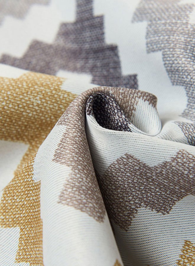 ستارة تعتيم مطبوع عليها نقشة مموجة أصفر/أزرق 140 x 240سم - Image 2