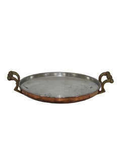 REGAL IN HOUSE Traditional Serving Tray Silver/Brown 36x36cm  - Image 1