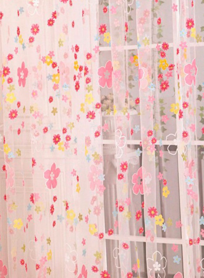 ستارة مصنوعة من نسيج التُل بتصميم ريفي ونقش ورود صغيرة مطبوع وردي 100 x 200Ø³Ù†ØªÙŠÙ…ØªØ± - Image 3