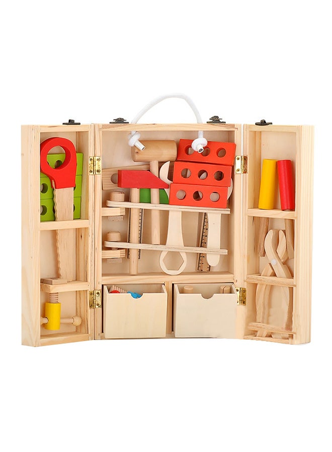 CYTHERIA 33-Piece Wooden Simulation Maintenance Toolbox Set - Image 1