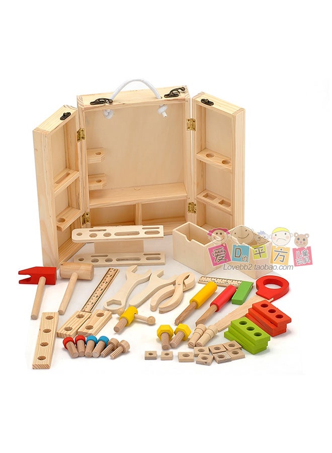 CYTHERIA 33-Piece Wooden Simulation Maintenance Toolbox Set - Image 5