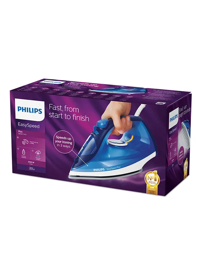 Philips Easy Speed Plus Iron 270 ml 2100 W GC2145/26 Blue/White