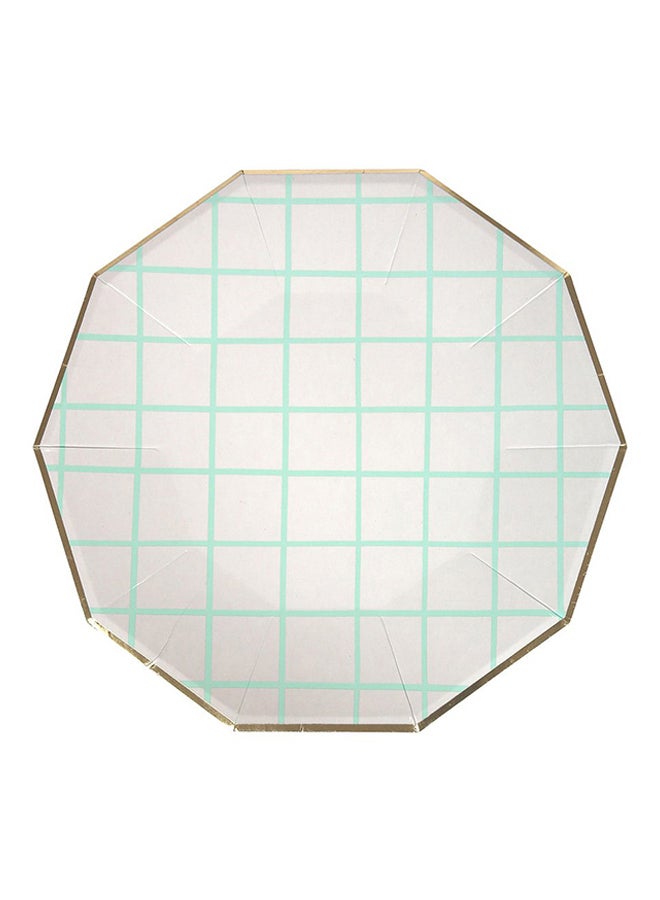 Meri Meri 8-Piece Grid Party Plate Set 45-2806 7 x 7inch  - Image 1