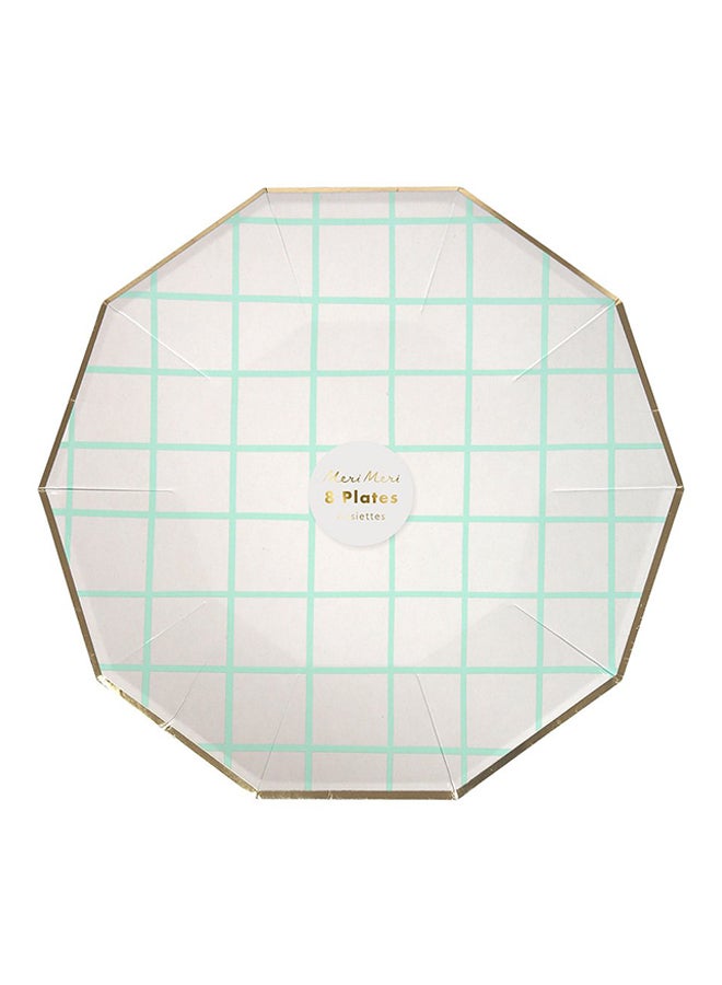 Meri Meri 8-Piece Grid Party Plate Set 45-2806 7 x 7inch  - Image 2