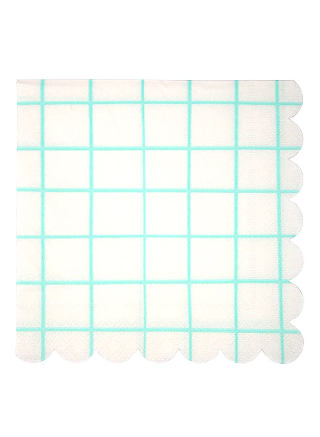 Meri Meri 20-Piece Grid Napkin Set 45-2991 13 x 13inch  - Image 1