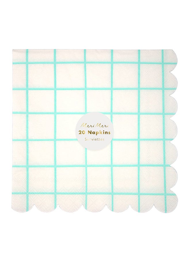 Meri Meri 20-Piece Grid Napkin Set 45-2991 13 x 13inch  - Image 2