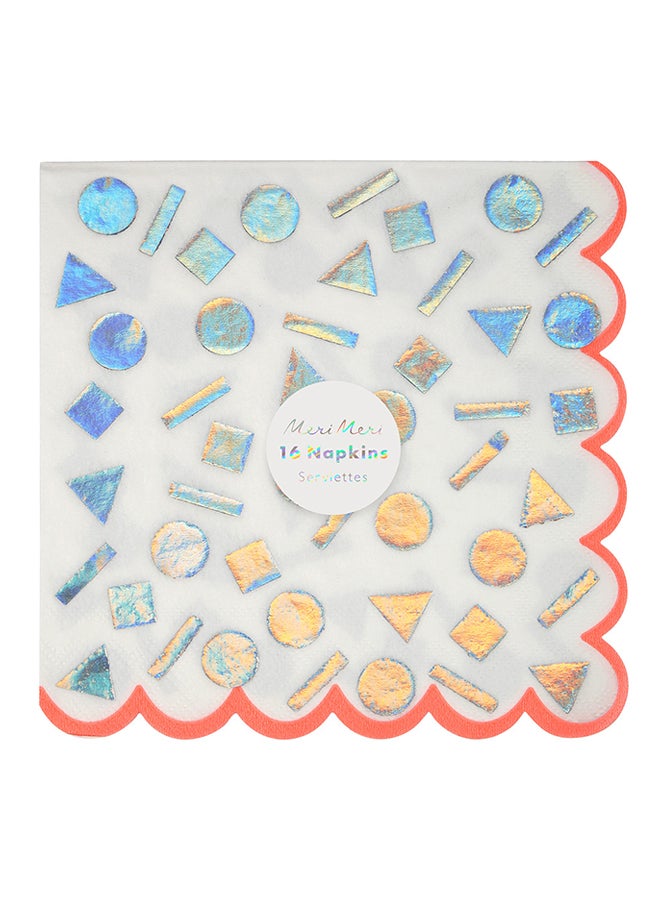 Meri Meri 16-Piece Rainbow Confetti Napkin Set 45-3028 13 x 13inch  - Image 2