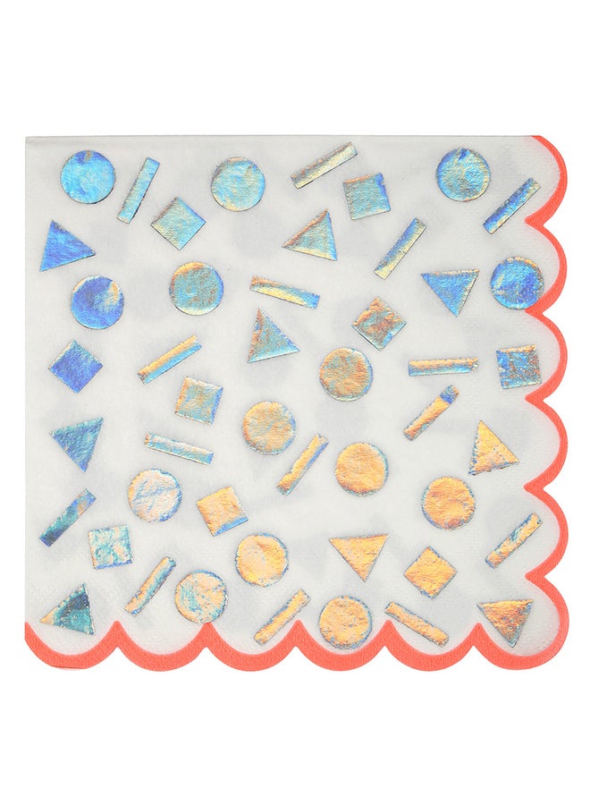 Meri Meri 16-Piece Rainbow Confetti Napkin Set 45-3028 13 x 13inch  - Image 1