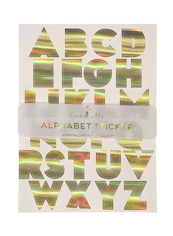 Meri Meri 10-Piece Foil Alphabet Sticker Sheets 6 x 8inch 