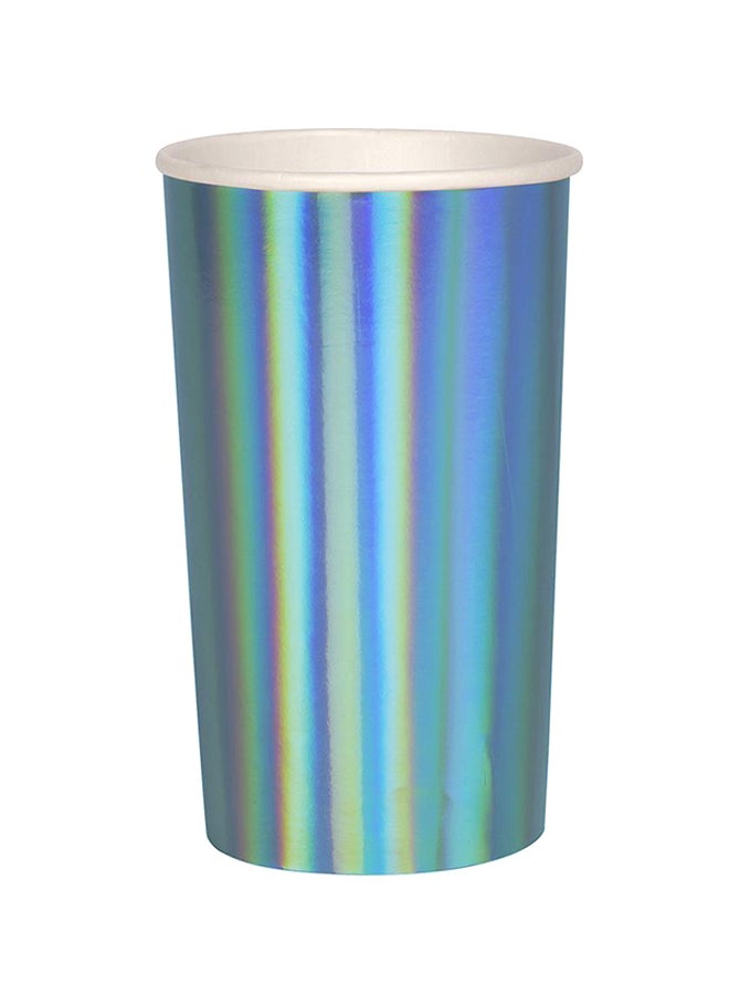 Meri Meri 8-Piece Holographic Highball Paper Cup Set 400ml 