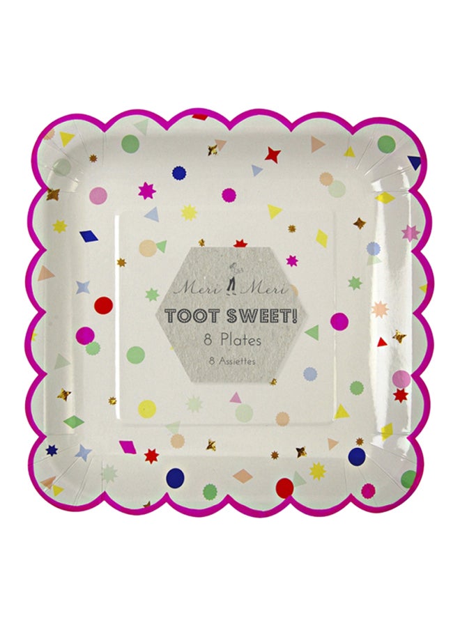 Meri Meri 8-Piece Toot Sweet Charms Plate Set 9 x 9inch 