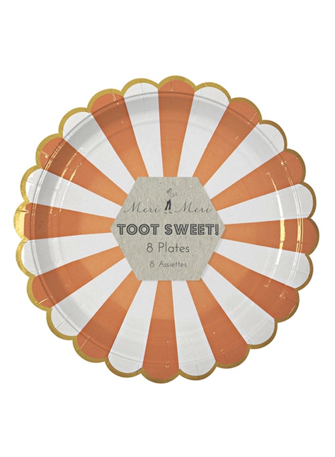 Meri Meri - 8-Piece Toot Sweet Striped Plate Set 9 x 9inch - Image 1