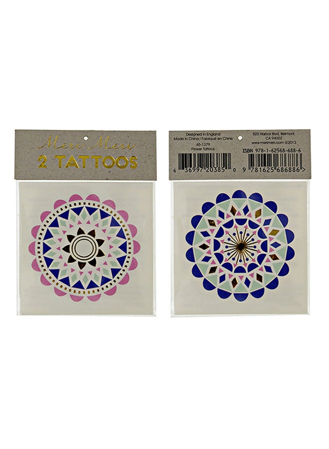 Meri Meri 2-Piece Flower Tattoos Set 3 x 3inch 