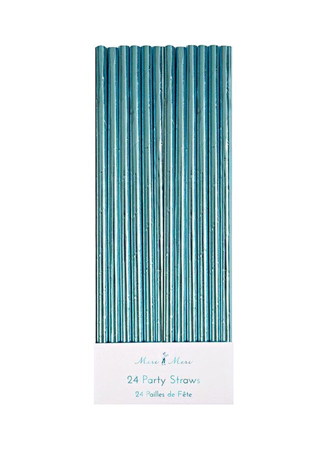 Meri Meri Set Of 24 Foil Party Straws 
