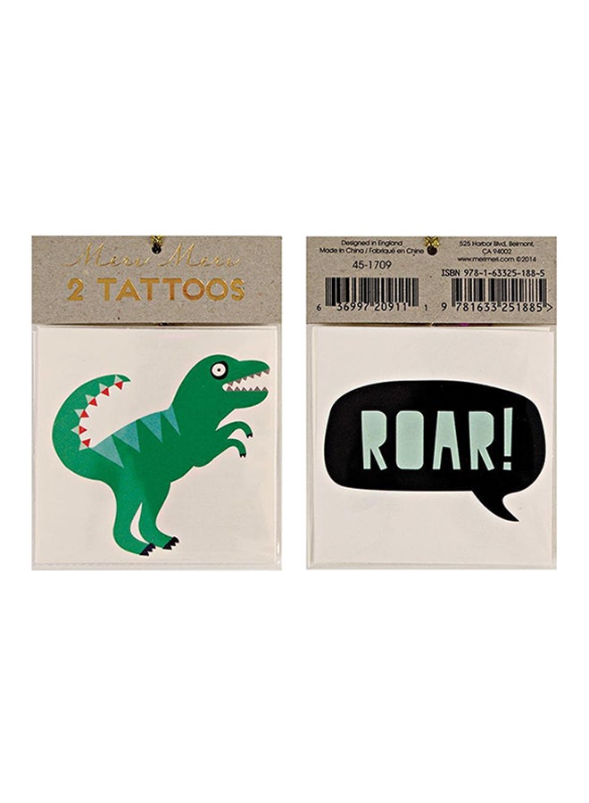 Meri Meri - 2-Piece Dinosaur Tattoos Set 3 x 3inch - Image 1
