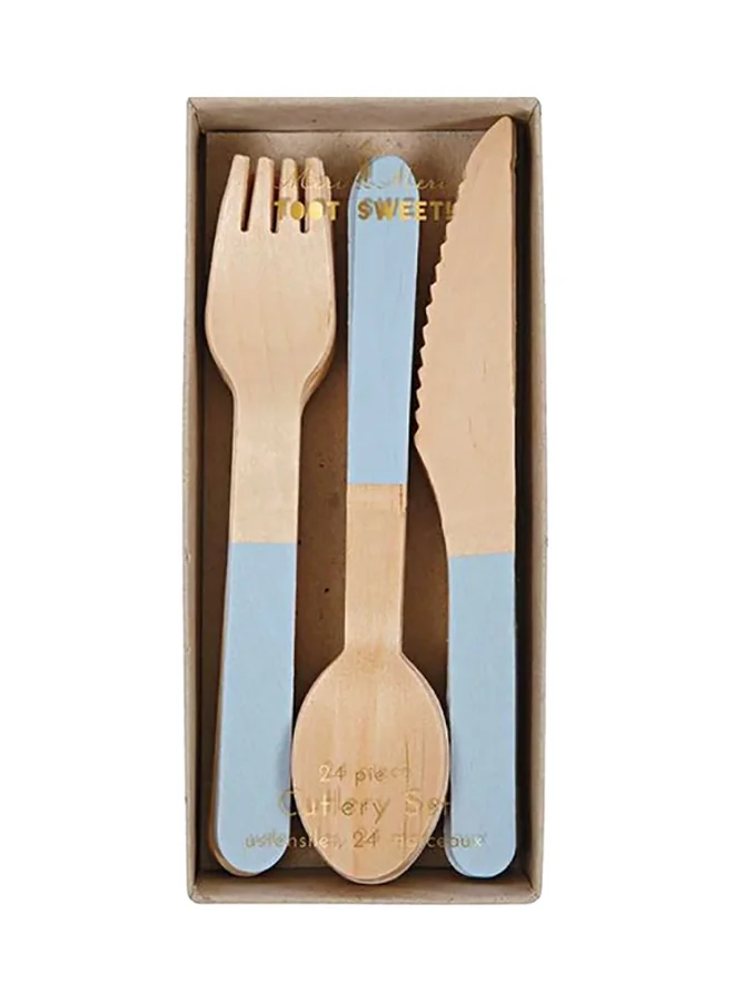 Meri Meri 24-Piece Wooden Cutlery Set