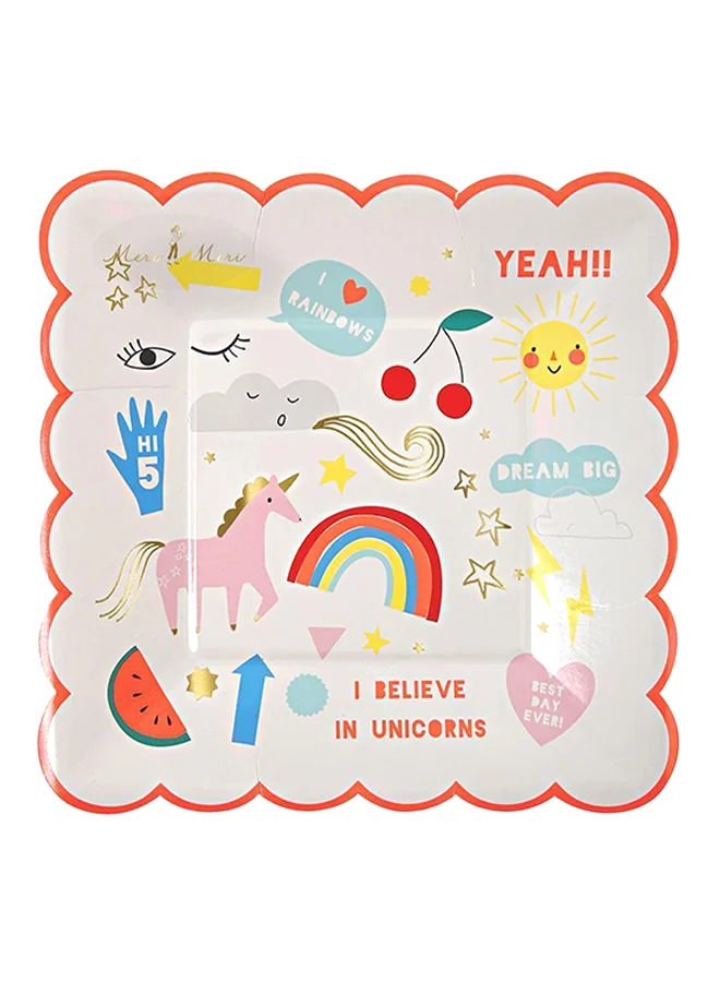 Meri Meri 8-Piece Unicorn Plate Set