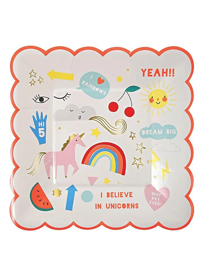 Meri Meri 8-Piece Unicorn Plate Set