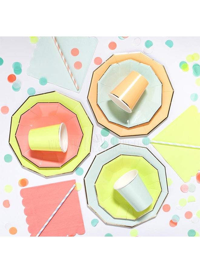 Meri Meri 8-Piece Neon Plate Set 9 x 9inch  - Image 2