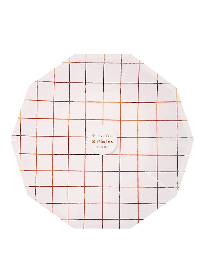Meri Meri 8-Piece Grid Paper Plate Set 7 x 7inch  - Image 1