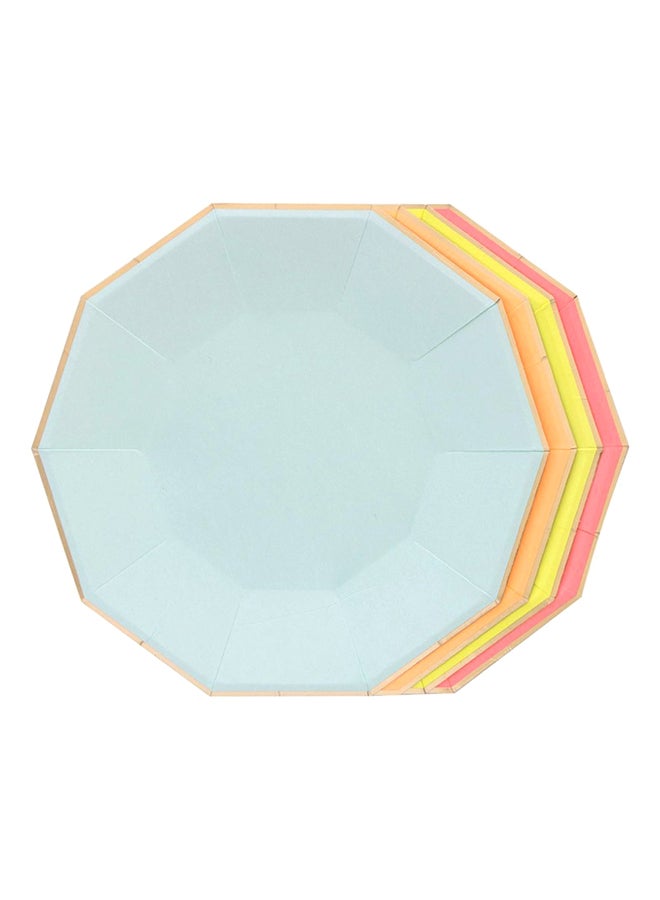 Meri Meri 8-Piece Neon Plate Set 9 x 9inch  - Image 1