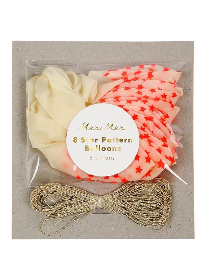 Meri Meri 8-Piece Coral Star Balloon Set 11 x 11inch  - Image 1