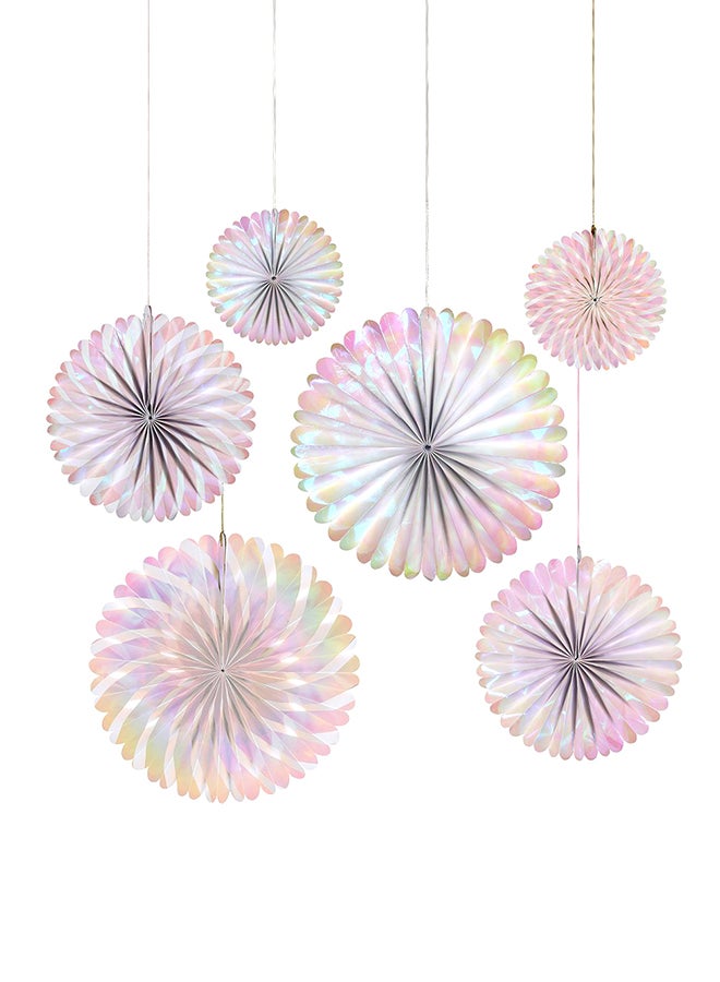 Meri Meri 6-Piece Iridescent Pin Wheels Set - Image 1