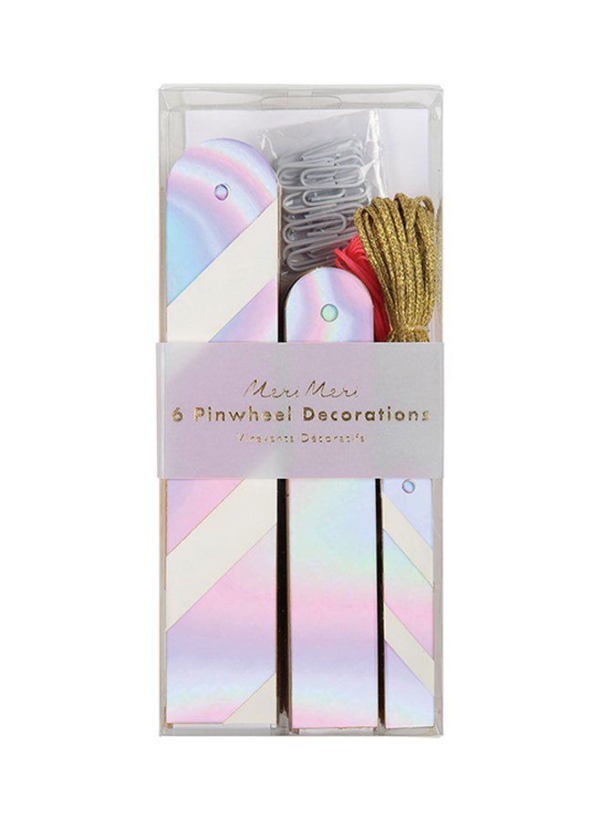 Meri Meri 6-Piece Iridescent Pin Wheels Set - Image 2