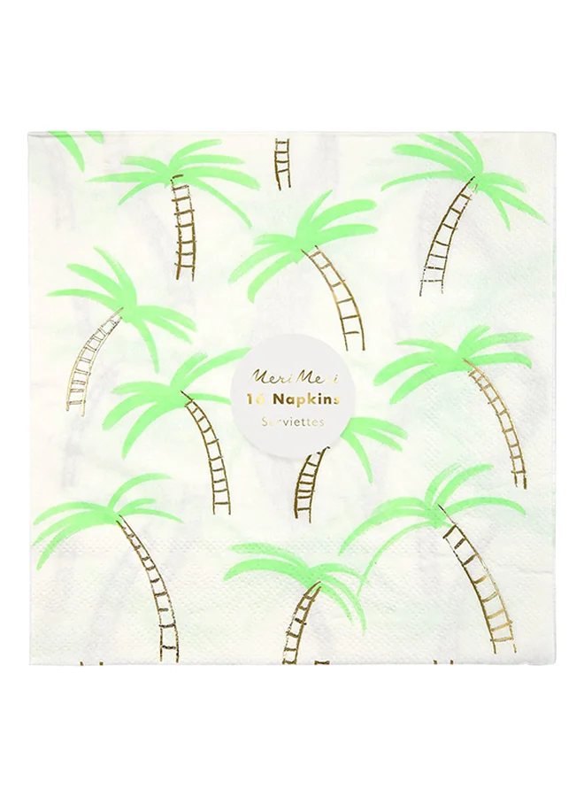 Meri Meri 16-Piece Palm Trees Napkin Set