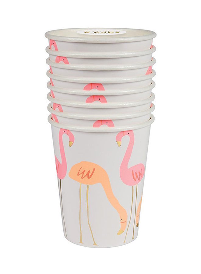Meri Meri - 8-Piece Flamingo Cup Set 260ml - Image 1
