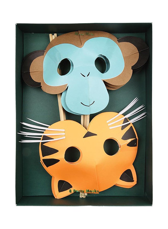 Meri Meri 8-Piece Go Wild Party Mask Set 8.2 x 5.5inch  - Image 2