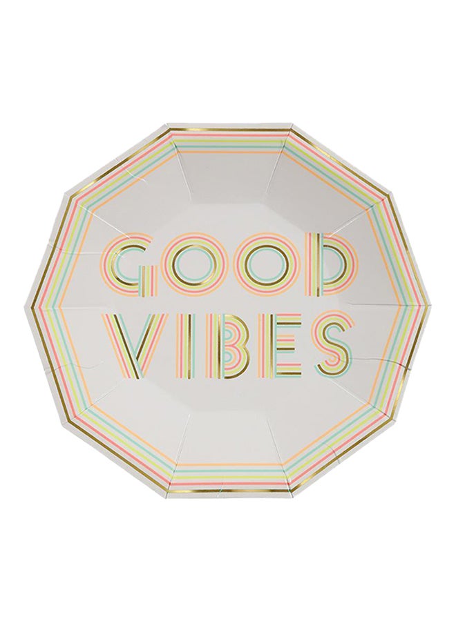 Meri Meri 8-Piece Good Vibes Party Plate Set  - Image 1