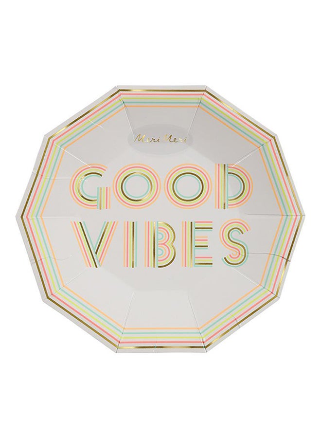 Meri Meri 8-Piece Good Vibes Party Plate Set  - Image 2