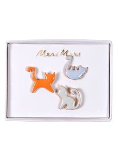 3-Piece Cat Enamel Pin Set