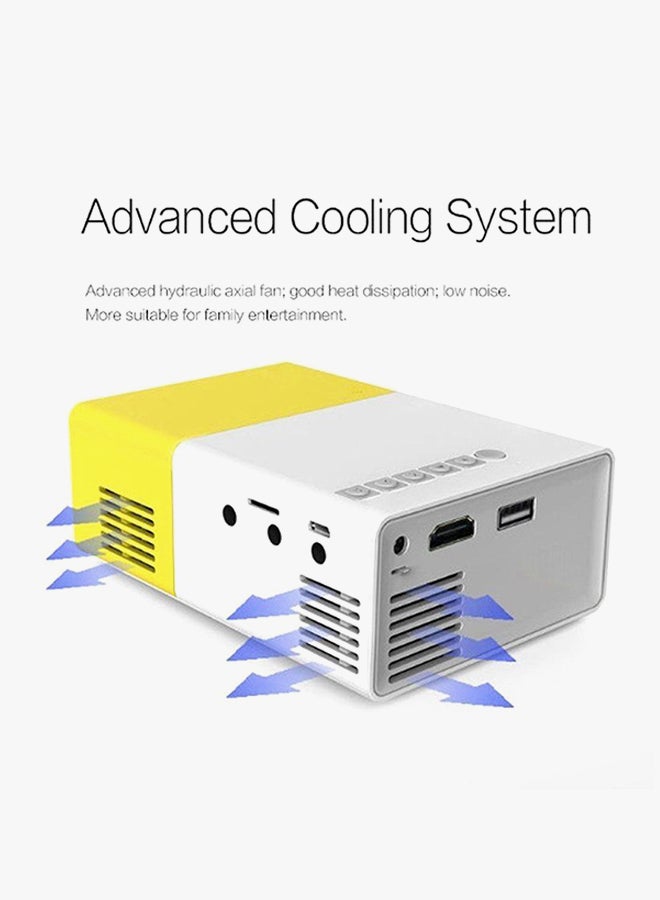 جهاز بروجيكتور LCD صغير ومحمول أصفر/ابيض - Image 2