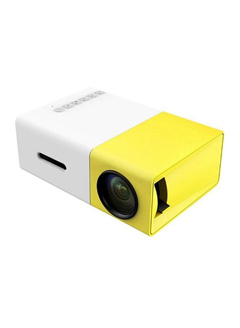Portable Mini LCD Projector Yellow/White