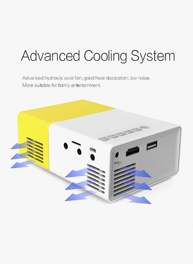 Portable Mini LCD Projector Yellow/White