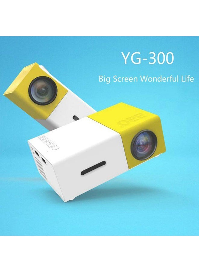 Portable Mini LCD Projector Yellow/White
