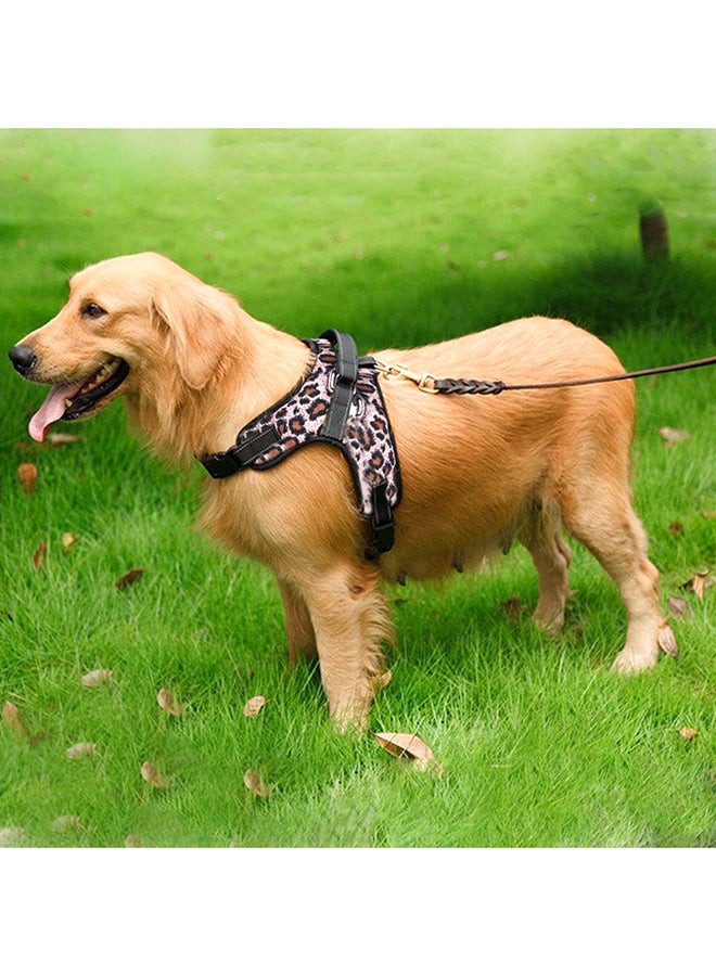 Leopard Print Breathable Chest Strap Harness Vest Brown/Black - Image 2