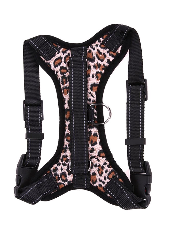 Leopard Print Breathable Chest Strap Harness Vest Brown/Black - Image 4