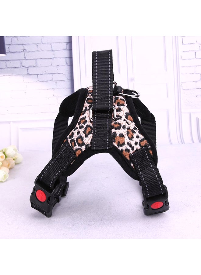 Leopard Print Breathable Chest Strap Harness Vest Brown/Black - Image 3