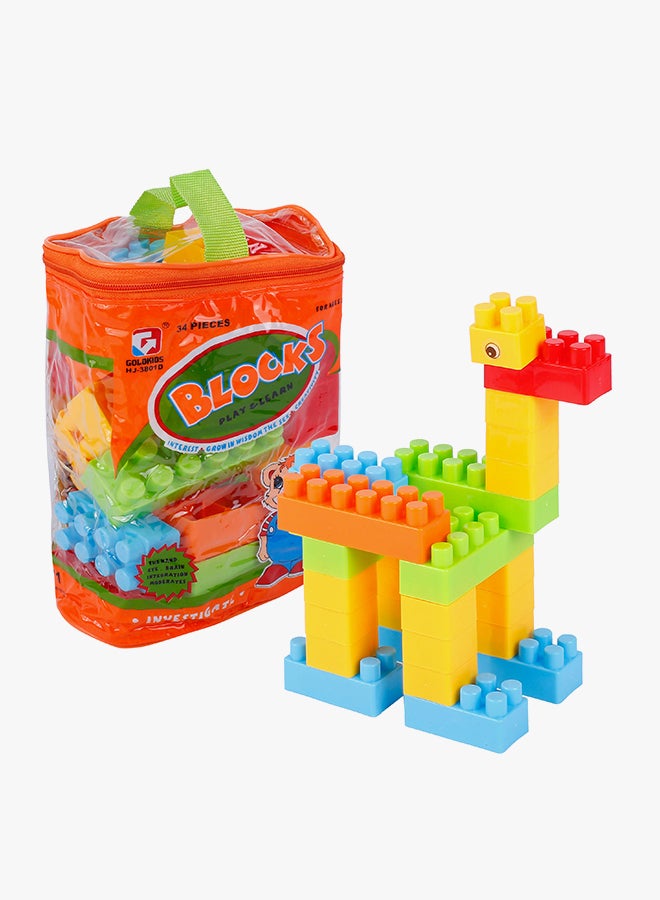 HJ 3801D 34-Piece Building Blocks With Tote Bags Building Set 34 3+ Years - v1550039346/N20880092A_3